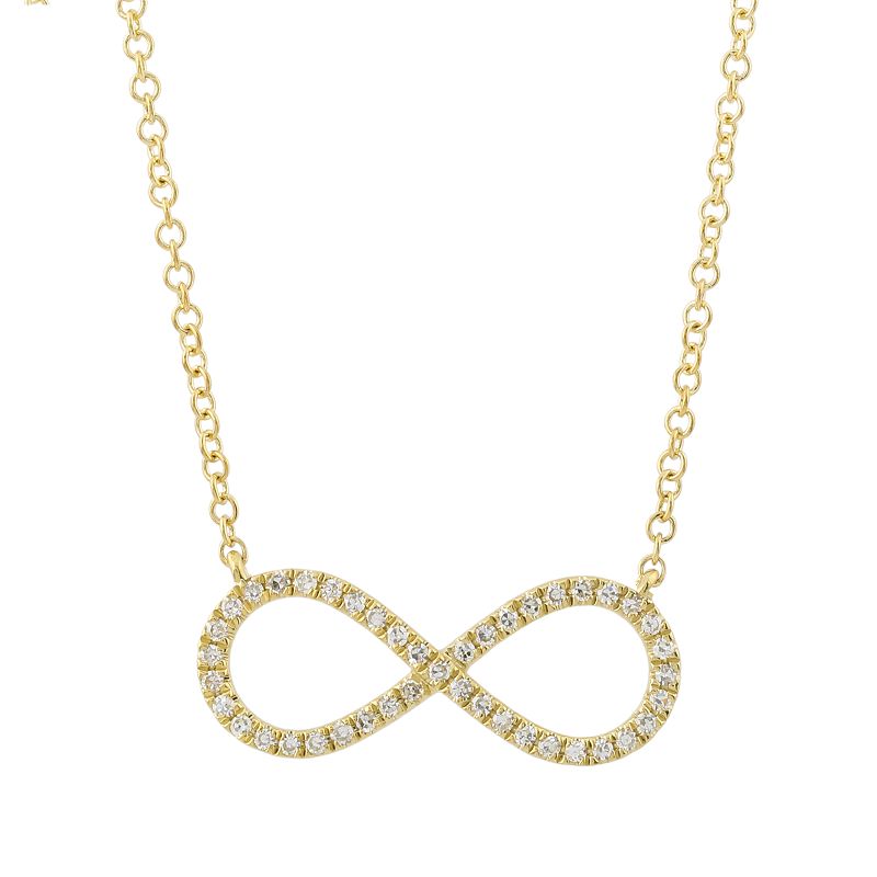 14k Yellow Gold Infinity Diamond Necklace
