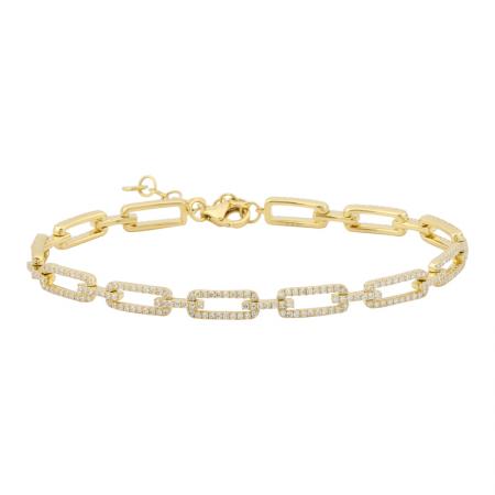 14K Yellow Gold Diamond Link Bracelet
