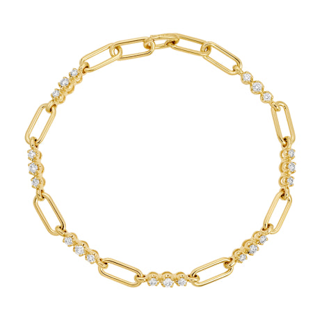 14K Yellow Gold Diamond Link Bracelet