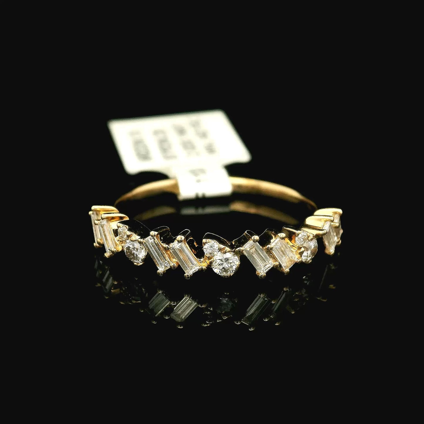 Yellow Gold Diamond Band with Round & Baguette's