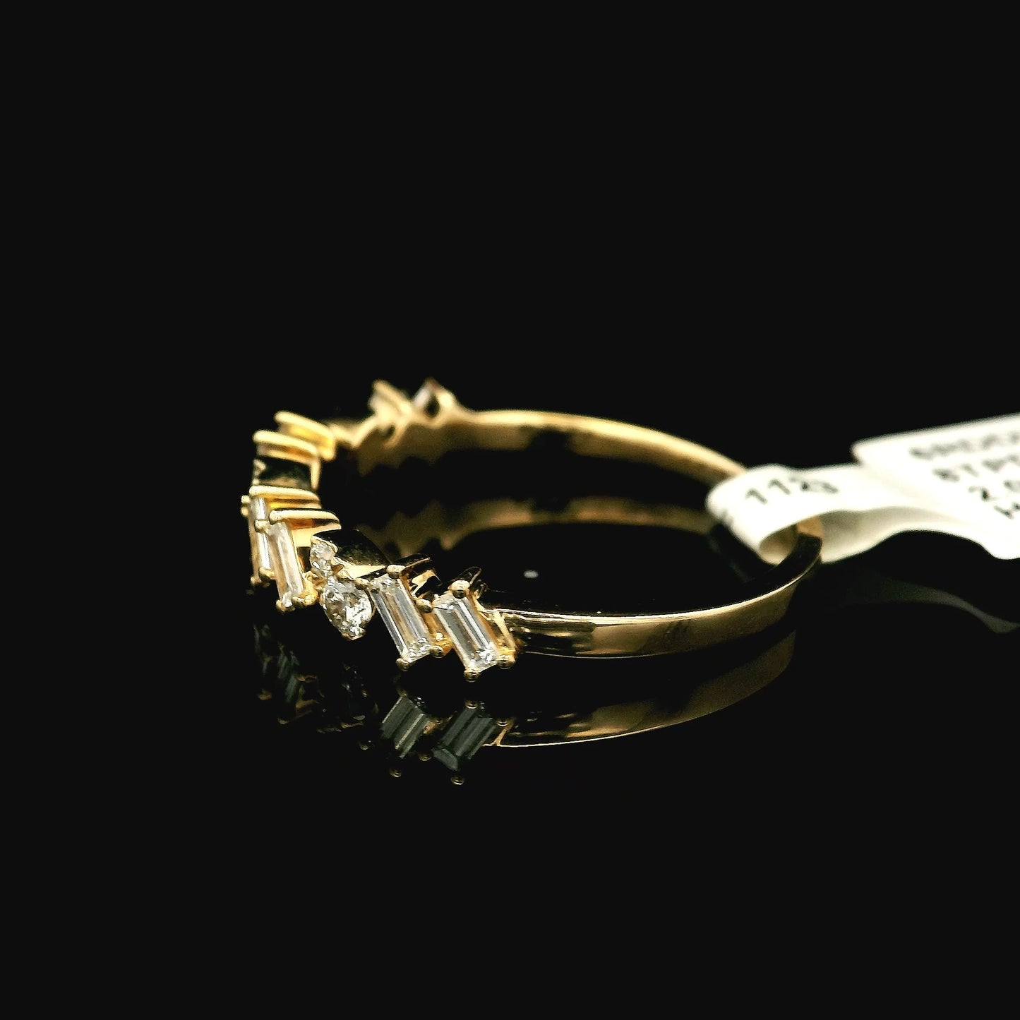 Yellow Gold Diamond Band with Round & Baguette's