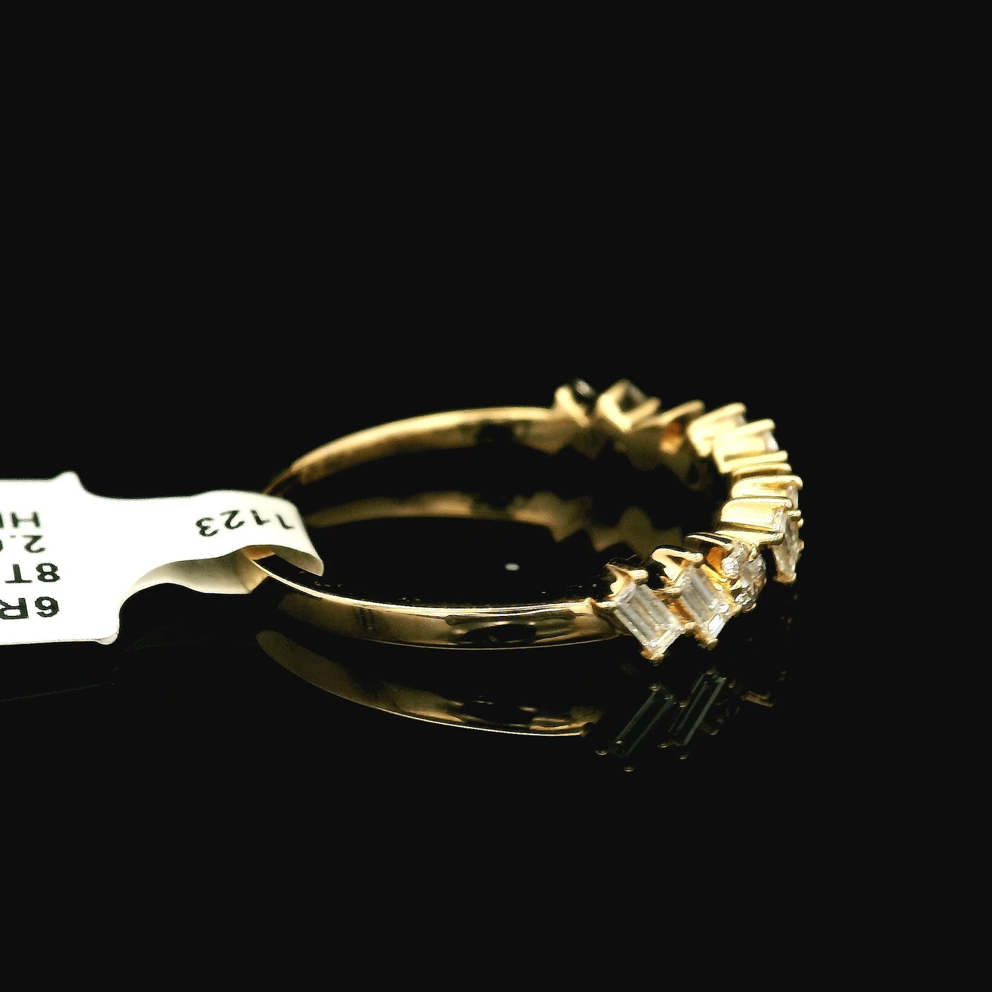 Yellow Gold Diamond Band with Round & Baguette's