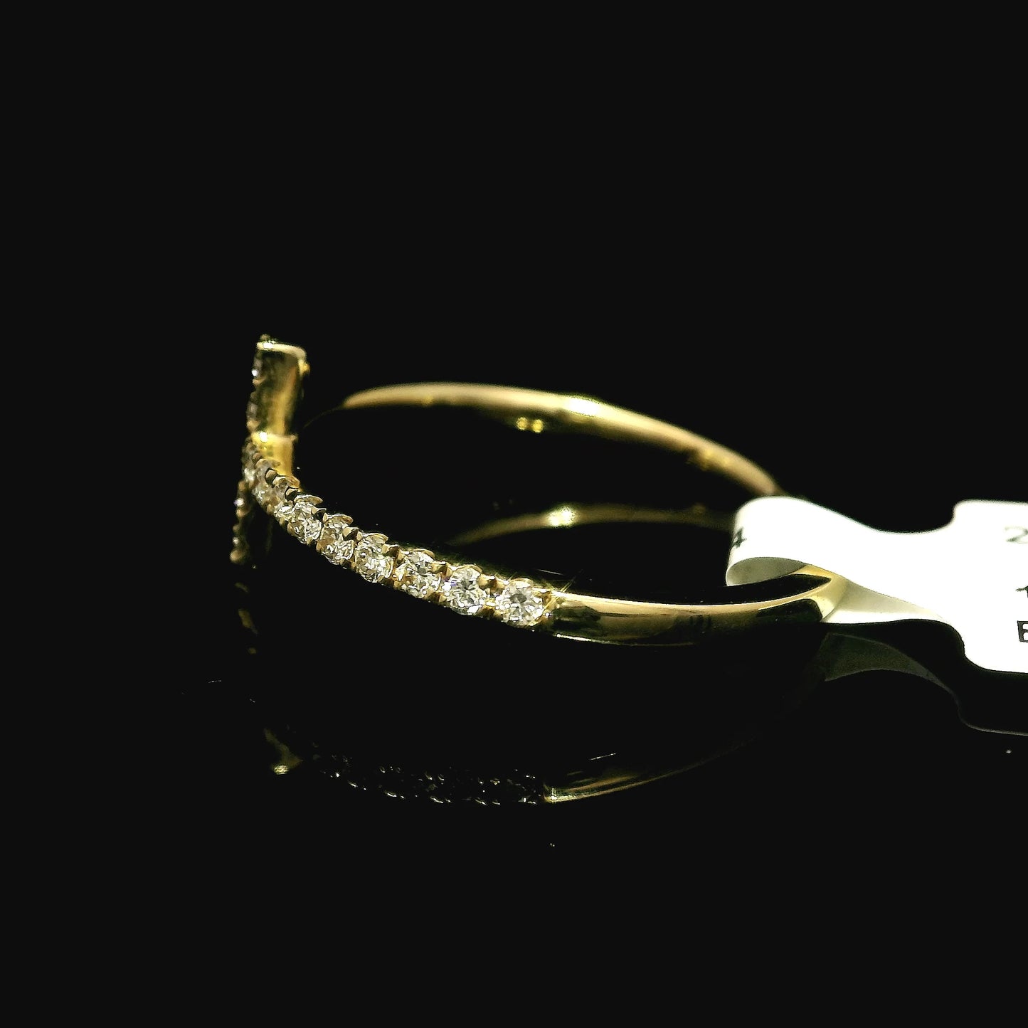 Yellow Gold Diamond Cross Band
