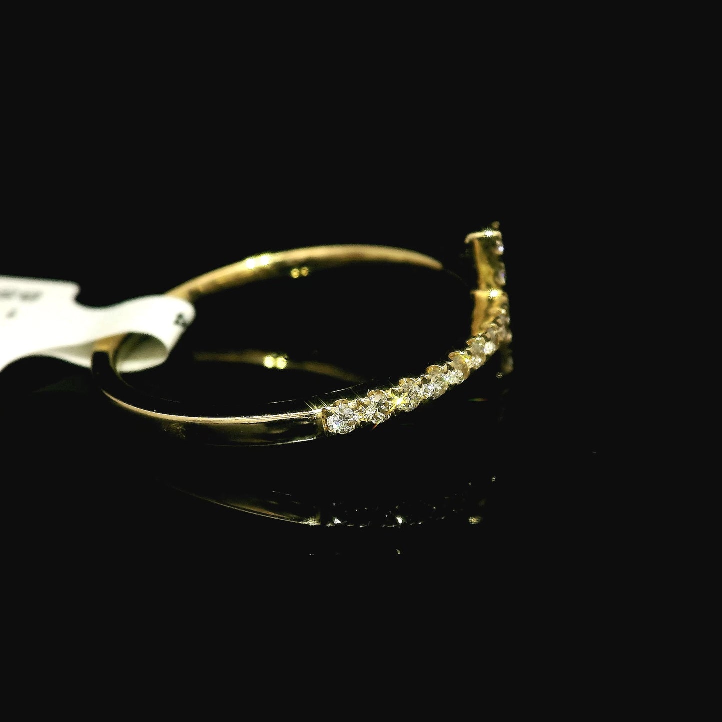 Yellow Gold Diamond Cross Band