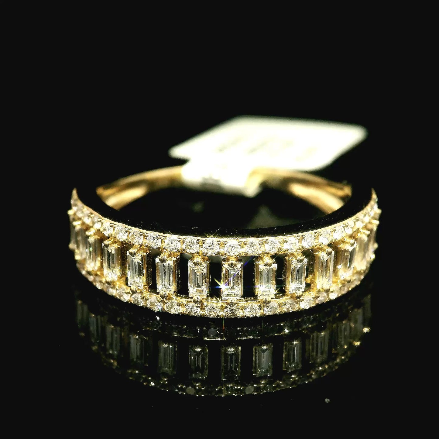 Baguette Diamond Yellow Gold Band