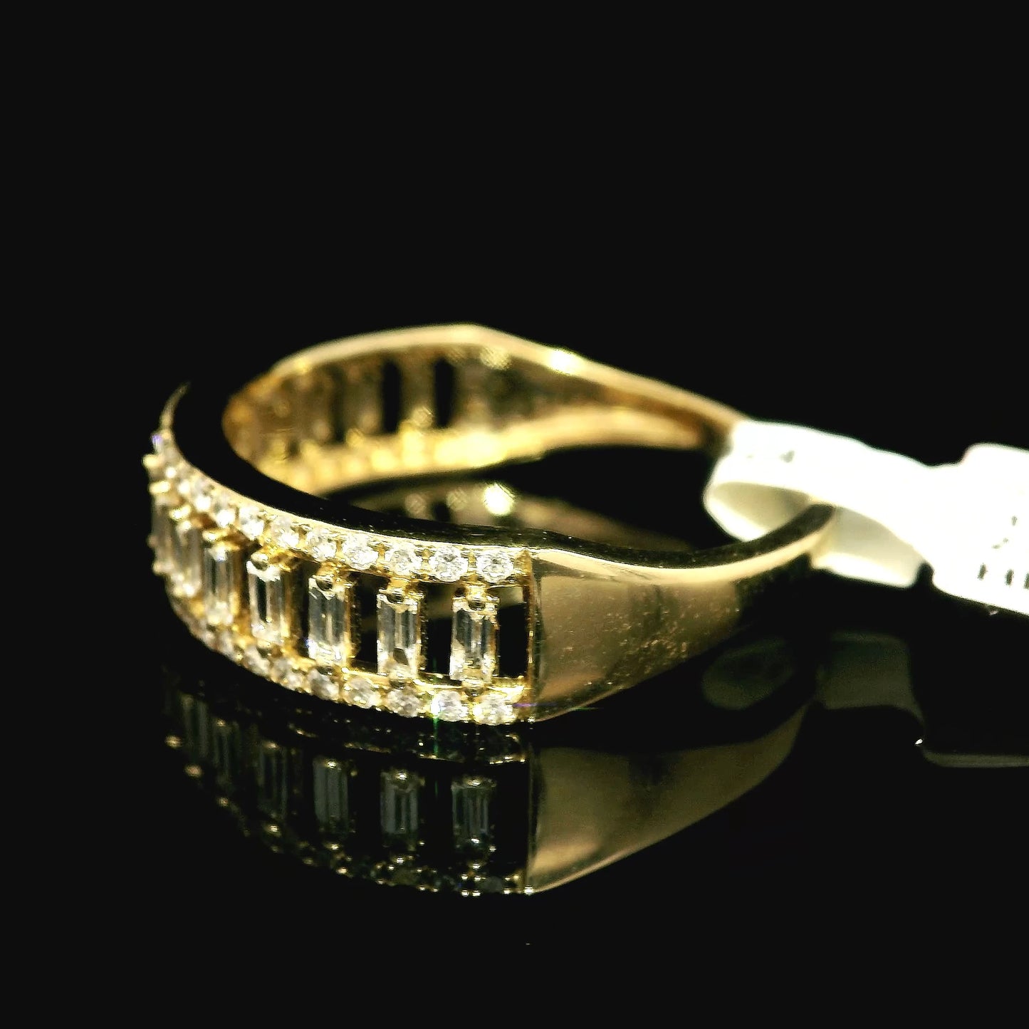 Baguette Diamond Yellow Gold Band