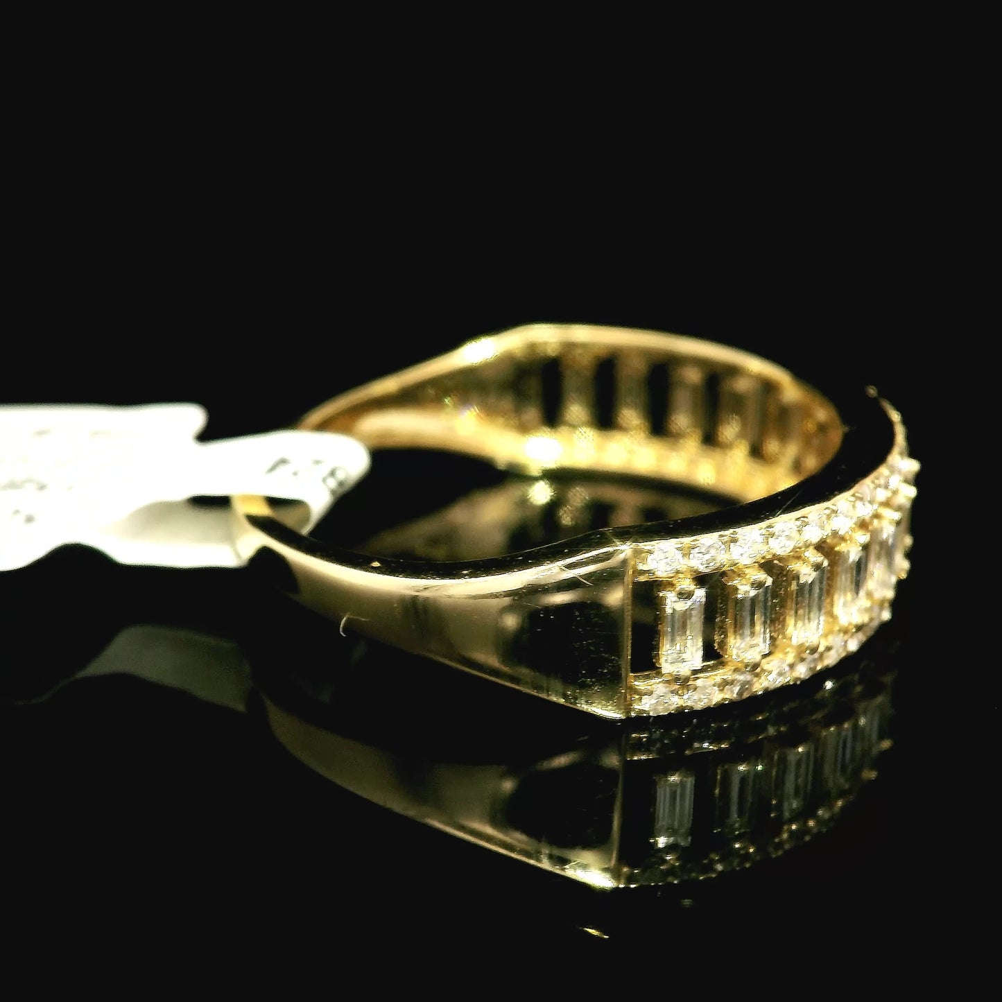 Baguette Diamond Yellow Gold Band