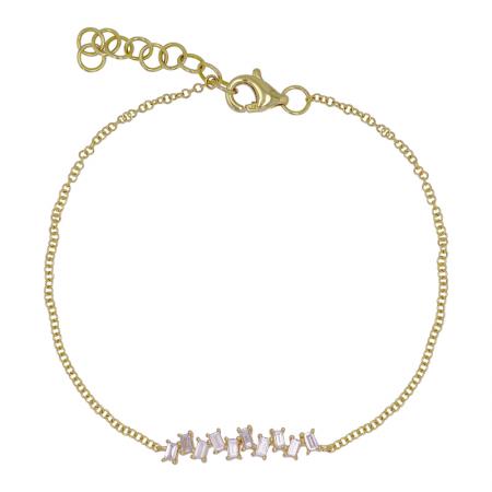 14K Yellow Gold Diamond Bar Bracelet