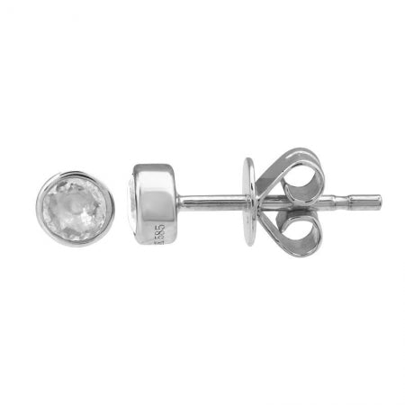 14K White Gold Diamond Stud Earrings