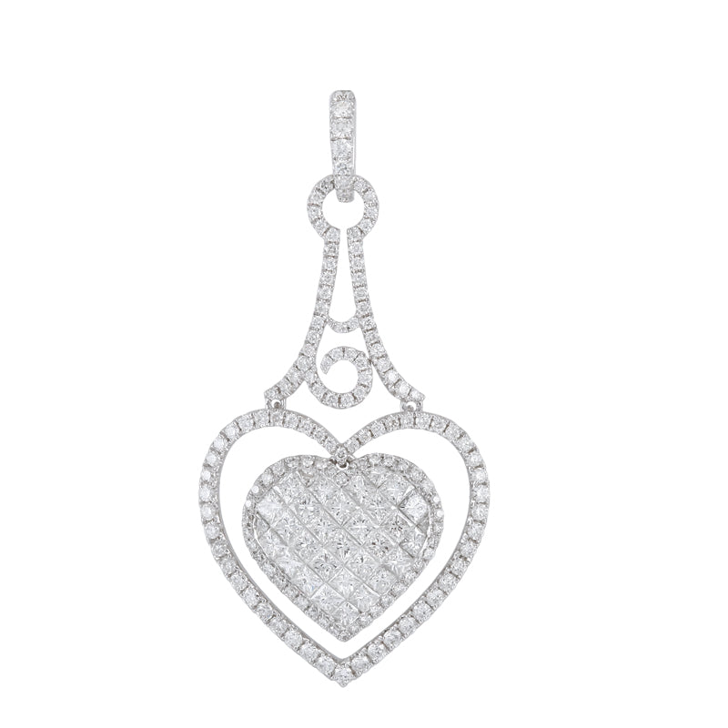 18k White Gold Diamond Pendant