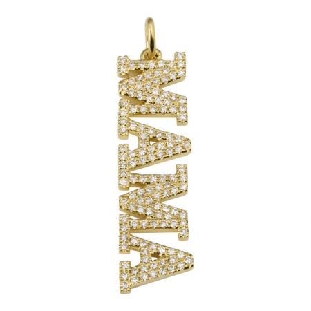 14K Yellow Gold Mama Diamond Pendant