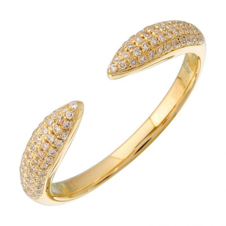 14K Yellow Gold Diamond Claw Ring — Size 6.5