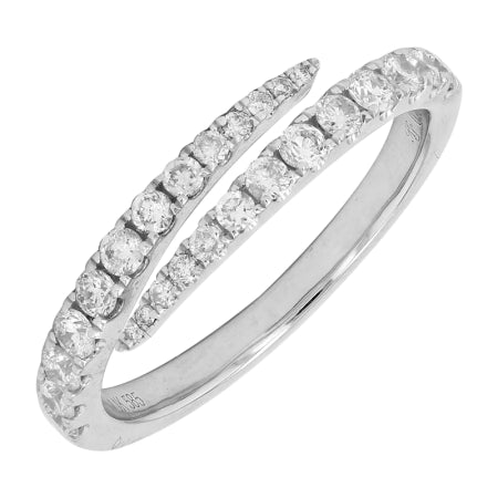 14K White Gold Diamond Ring — Size 6.5