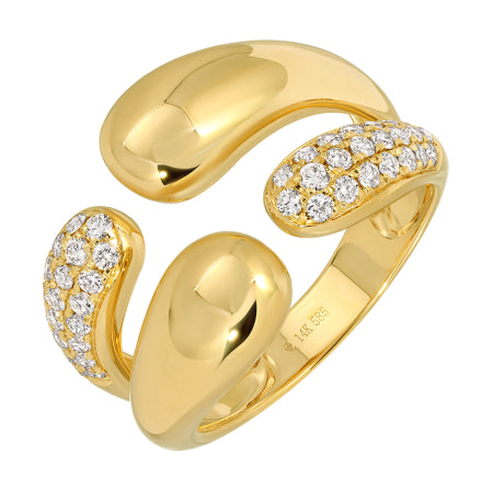 14K Yellow Gold Diamond Ring — Size 6.5