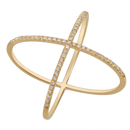 14K Yellow Gold Diamond Ring — Size 6.5