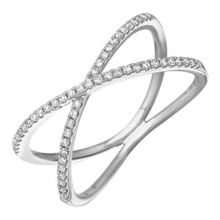 14K White Gold Diamond Ring — Size 6.5
