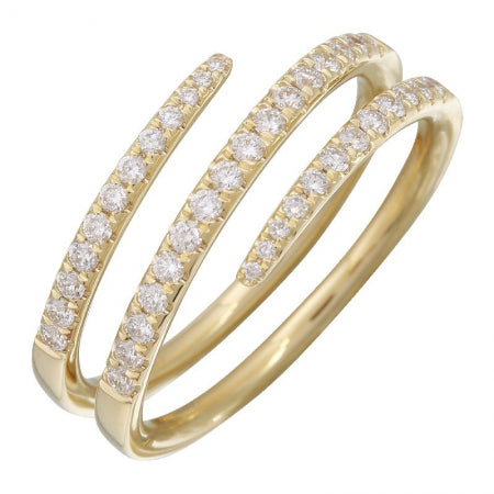 14K Yellow Gold Diamond Ring — Size 6.5