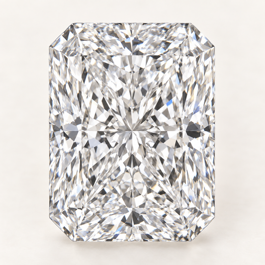 Representative Radiant diamond illustration; not a photograph of the actual stone