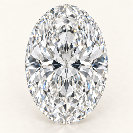 Representative Oval diamond illustration; not a photograph of the actual stone
