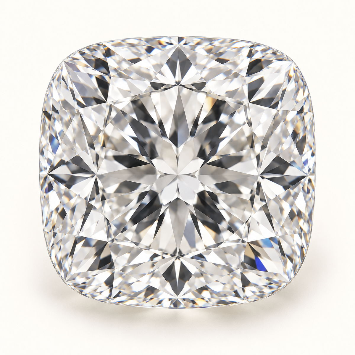 Representative Square Cushion diamond illustration; not a photograph of the actual stone
