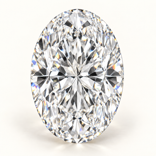 Representative Oval diamond illustration; not a photograph of the actual stone