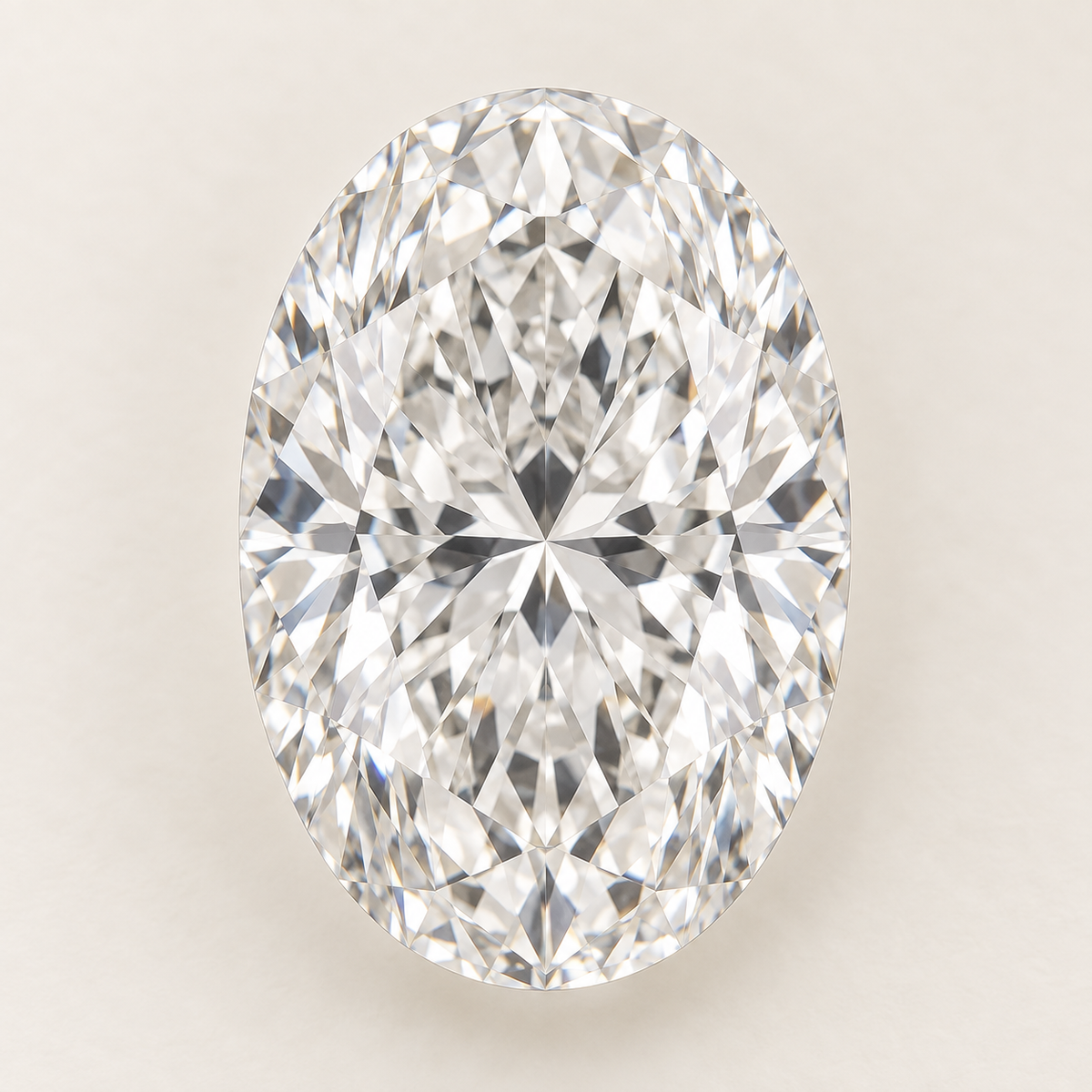 Representative Oval diamond illustration; not a photograph of the actual stone
