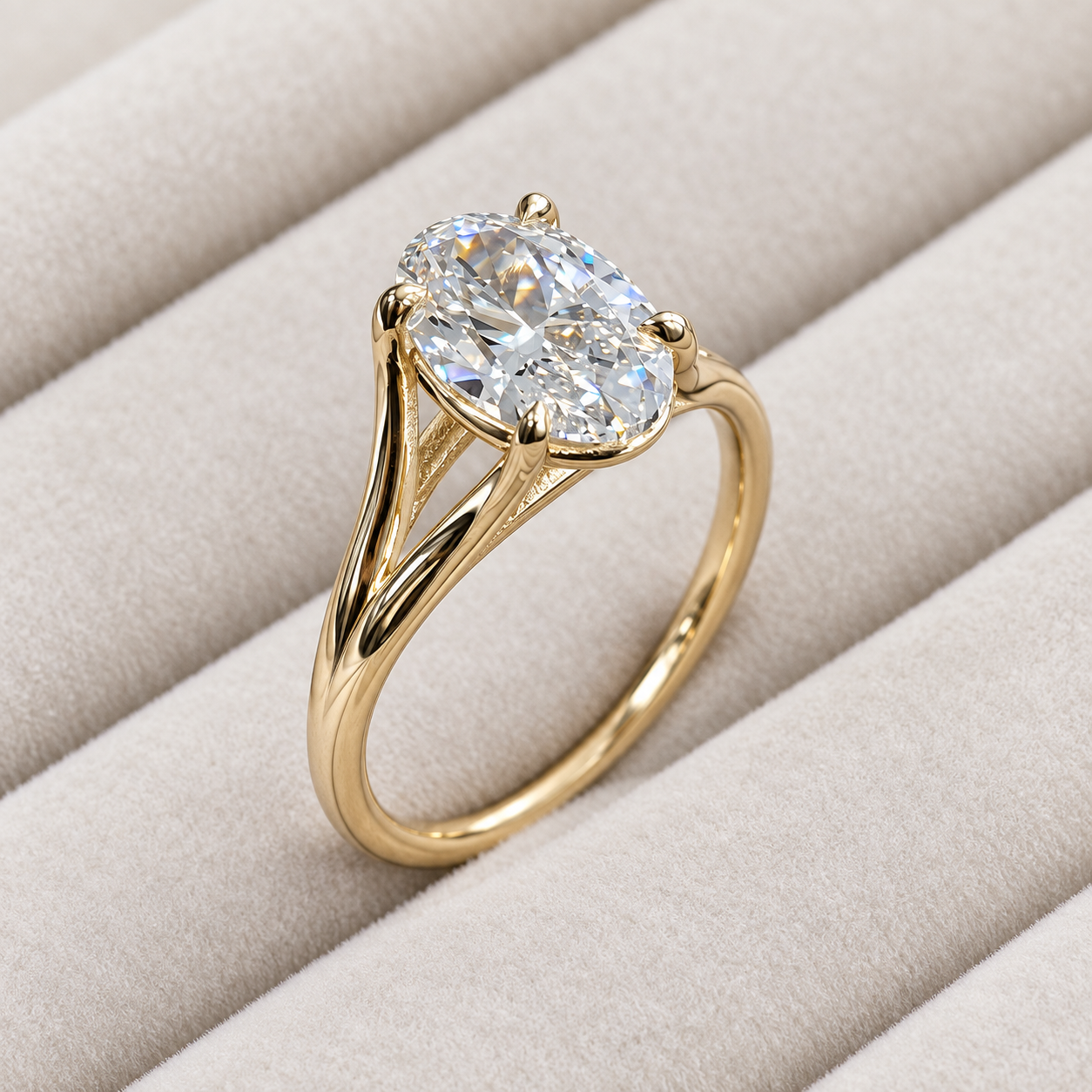 CMR oval diamond ring in yellow gold