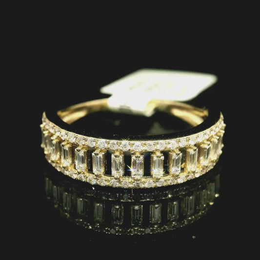 Baguette Diamond Yellow Gold Band