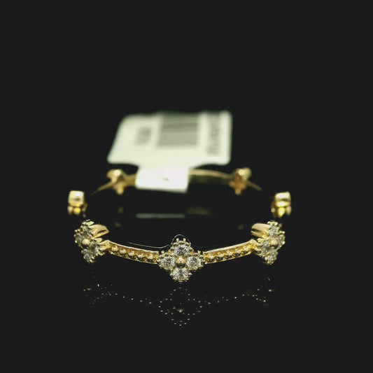 Yellow Gold Diamond Floral Band